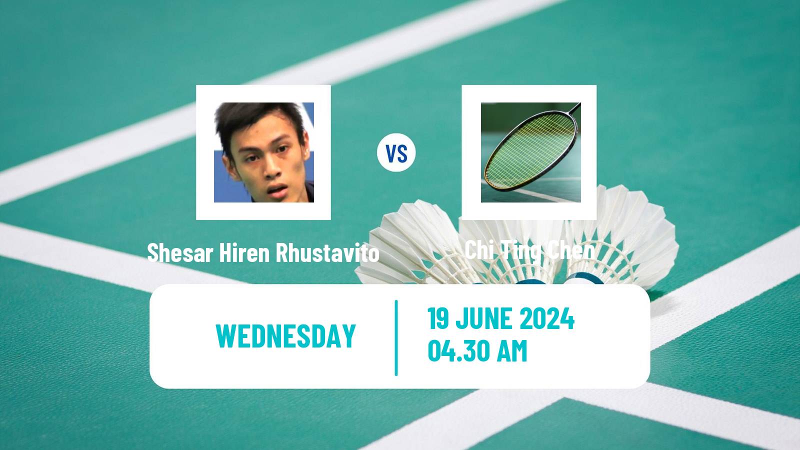Badminton BWF World Tour Kaohsiung Masters Men Shesar Hiren Rhustavito - Chi Ting Chen