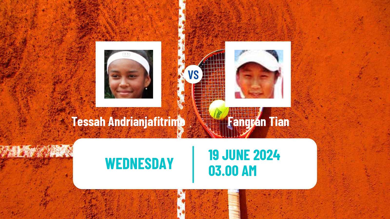 Tennis ITF W35 H Tauste Women Tessah Andrianjafitrimo - Fangran Tian