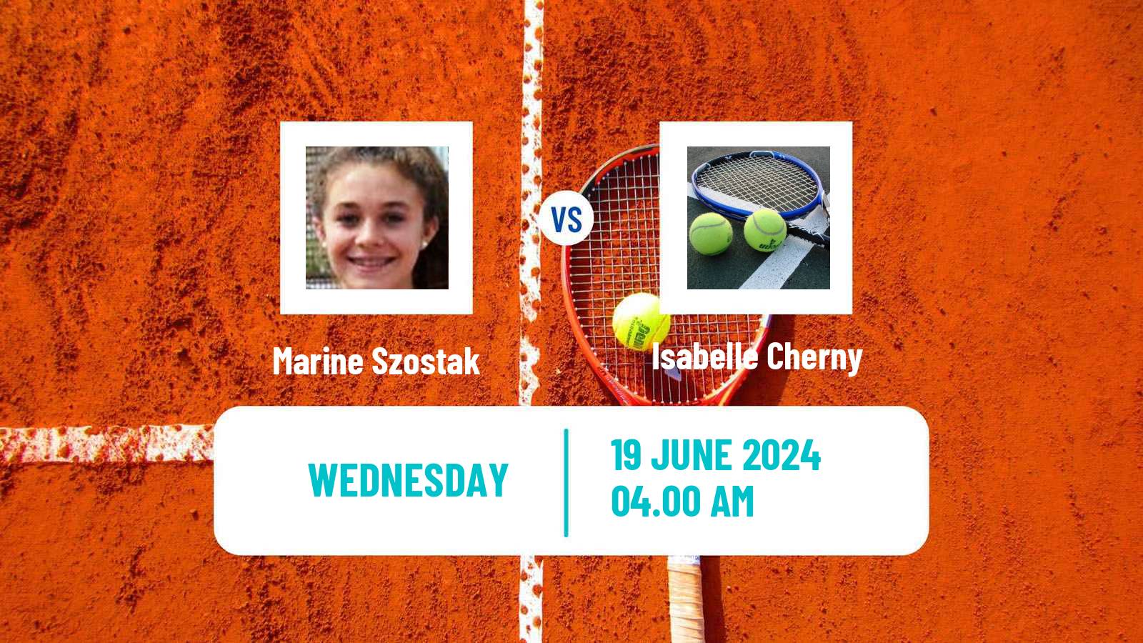 Tennis ITF W15 Monastir 23 Women Marine Szostak - Isabelle Cherny