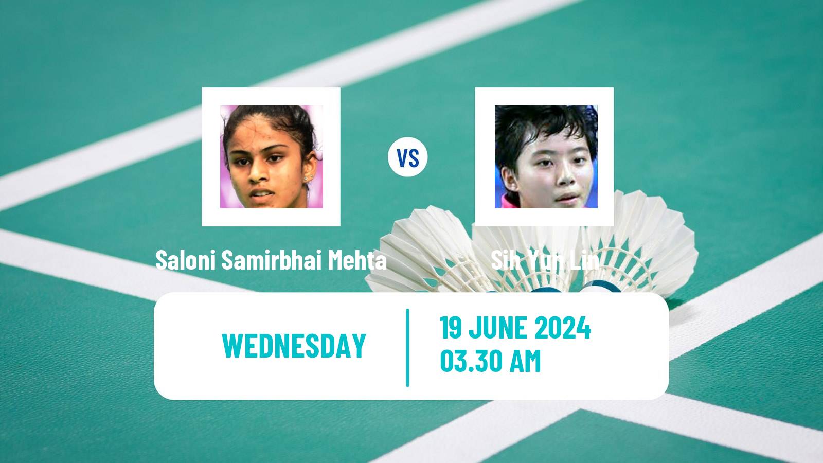 Badminton BWF World Tour Kaohsiung Masters Women Saloni Samirbhai Mehta - Sih Yun Lin