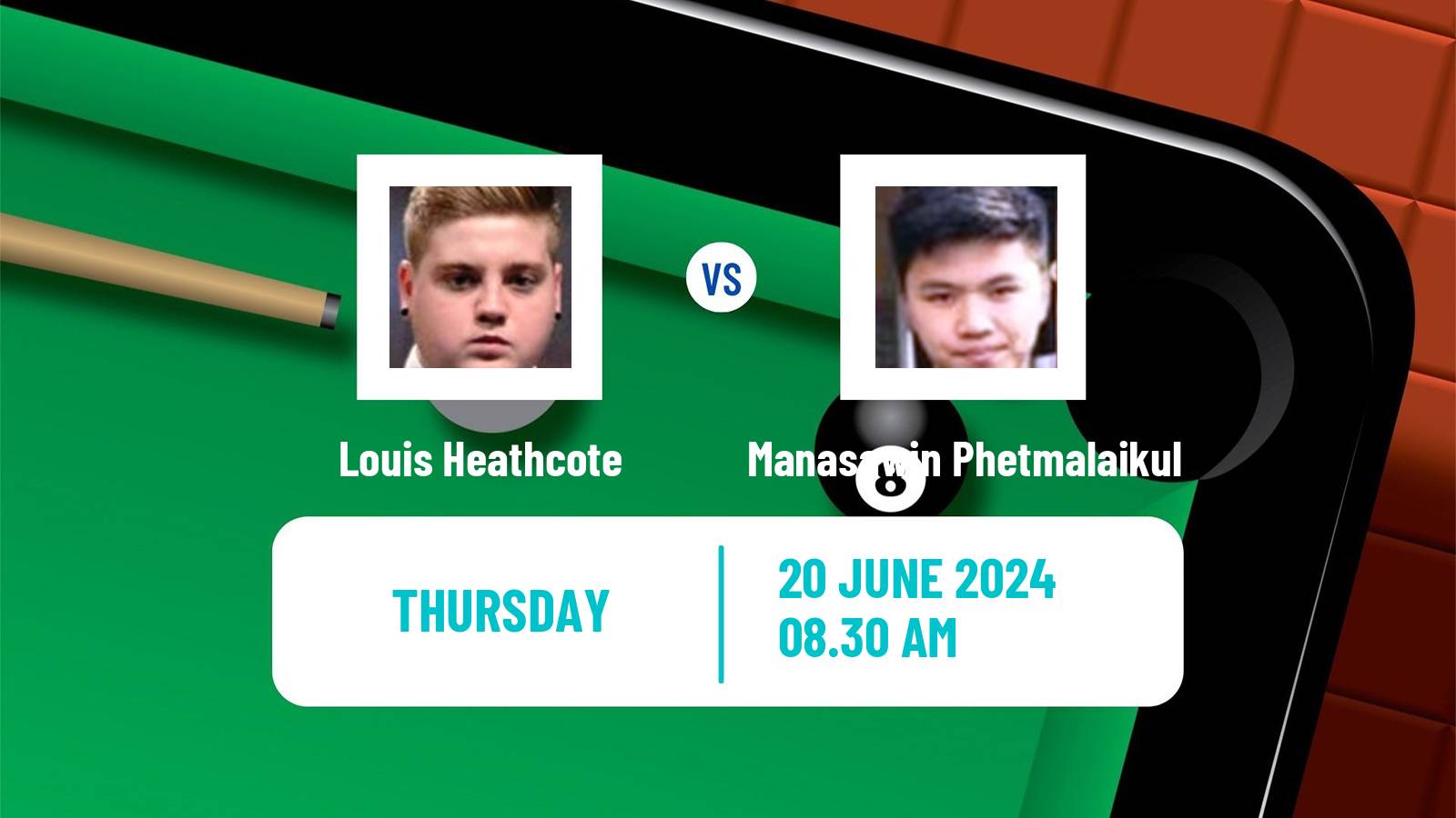 Snooker Championship League Louis Heathcote - Manasawin Phetmalaikul