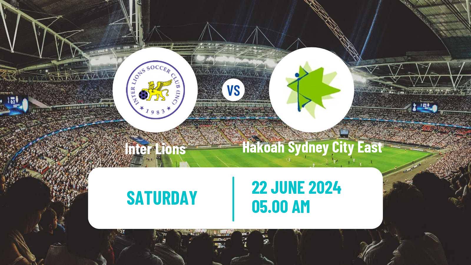 Soccer Australian NSW League One Inter Lions - Hakoah Sydney City East