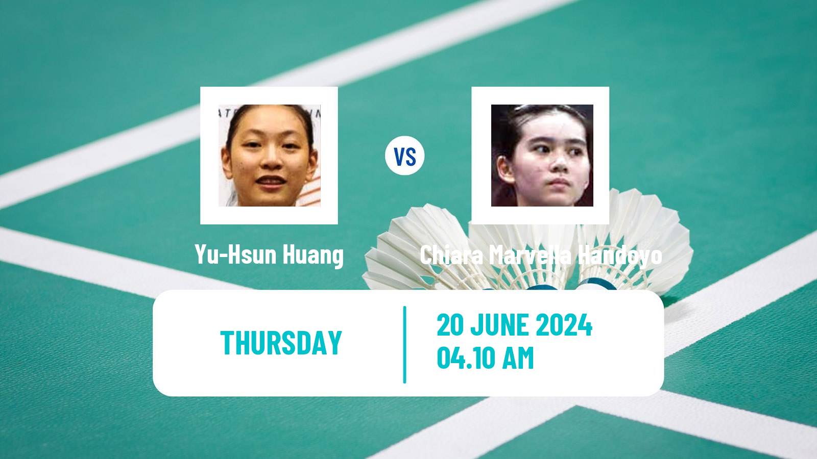 Badminton BWF World Tour Kaohsiung Masters Women Yu-Hsun Huang - Chiara Marvella Handoyo