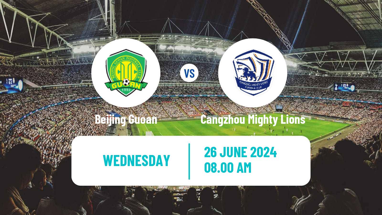 Soccer Chinese Super League Beijing Guoan - Cangzhou Mighty Lions