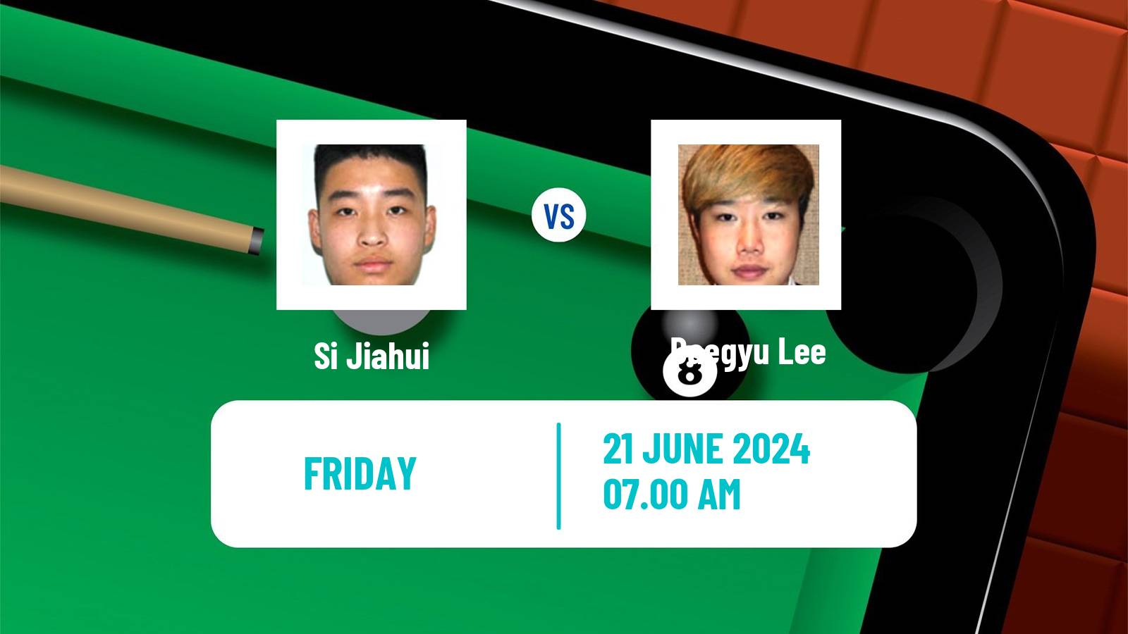 Snooker Championship League Si Jiahui - Daegyu Lee