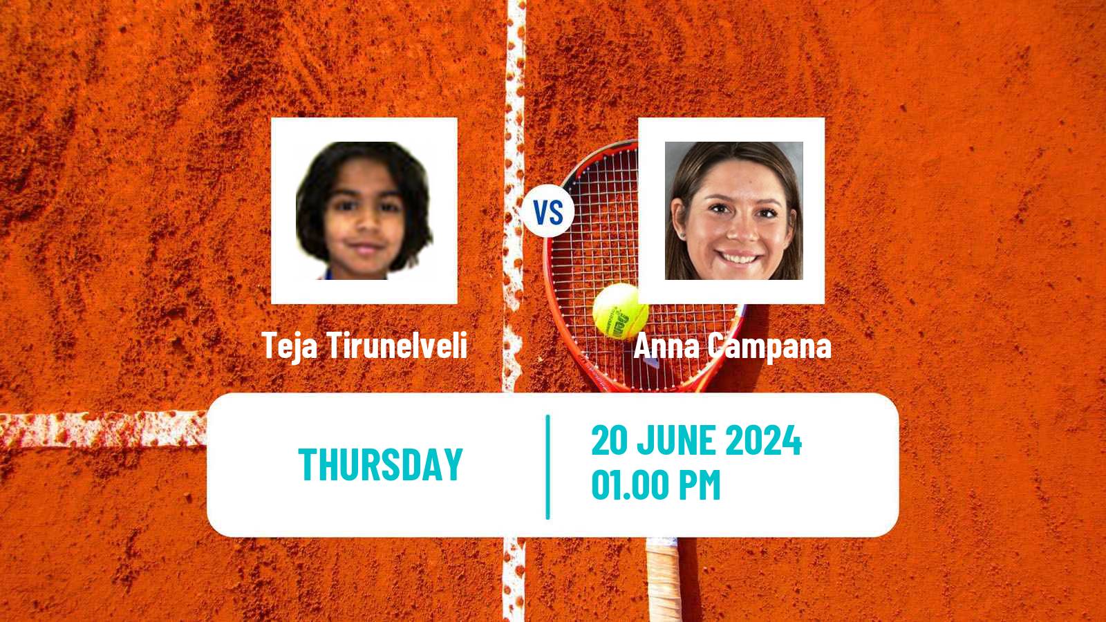 Tennis ITF W15 Rancho Santa Fe Ca Women Teja Tirunelveli - Anna Campana