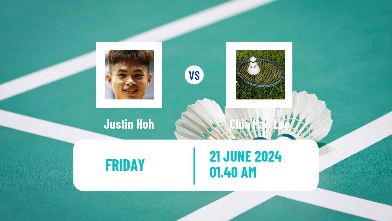 Badminton BWF World Tour Kaohsiung Masters Men Justin Hoh - Chia Hao Lee