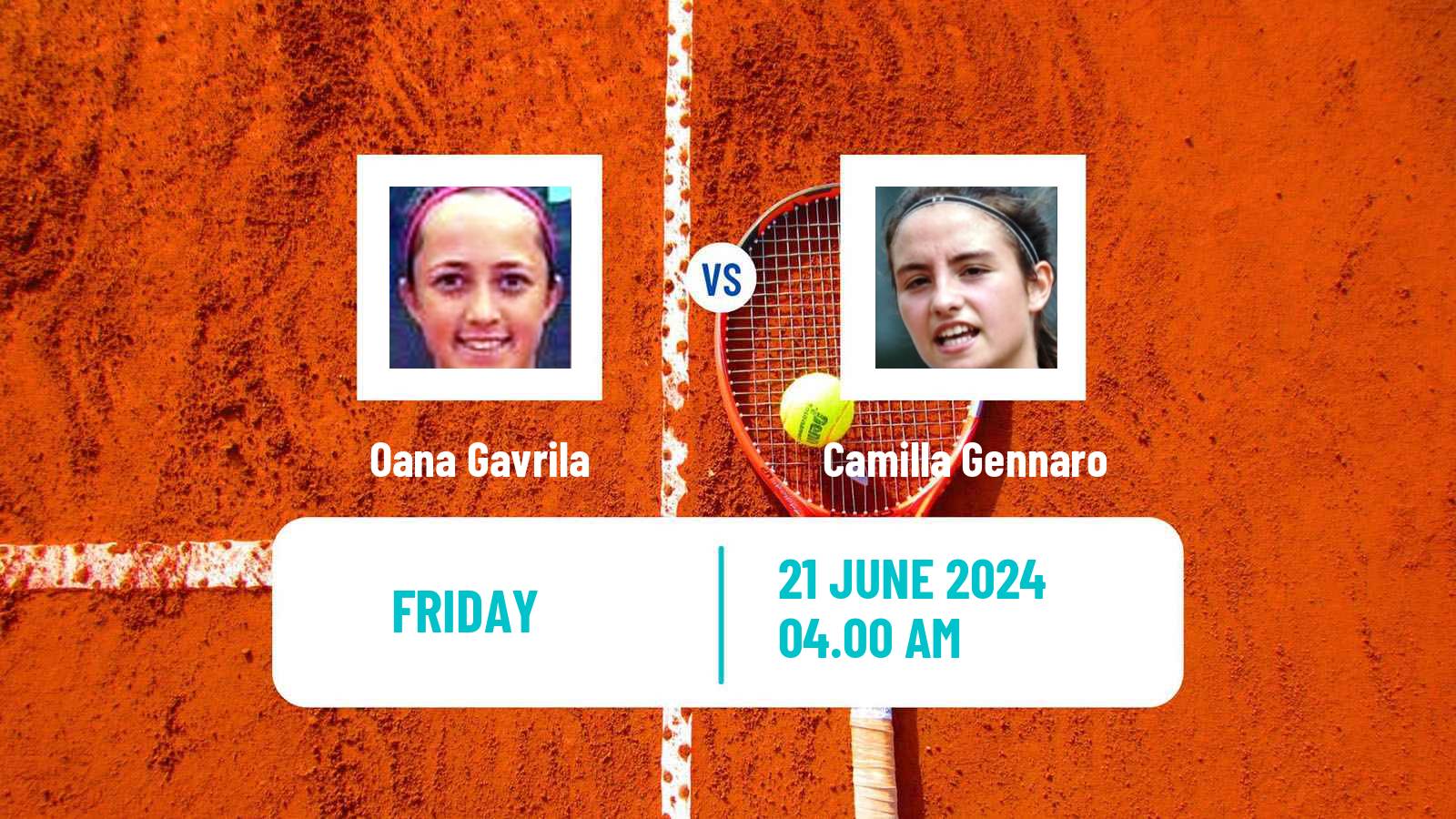Tennis ITF W15 Bucharest 3 Women Oana Gavrila - Camilla Gennaro