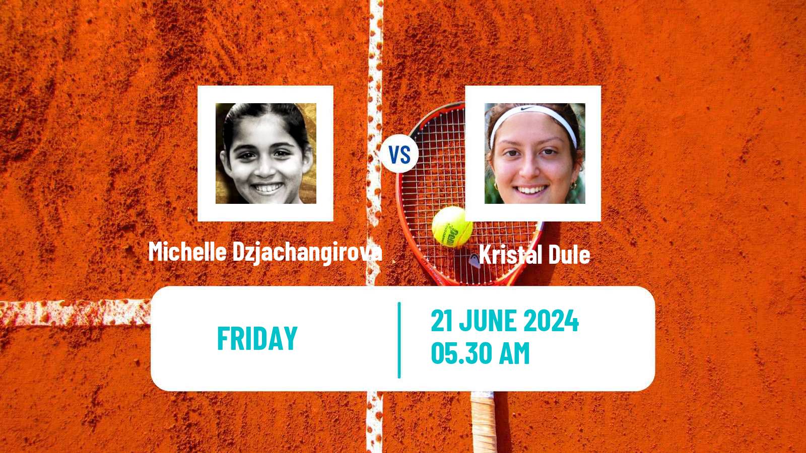 Tennis WTA Billie Jean King Cup Group III Michelle Dzjachangirova - Kristal Dule