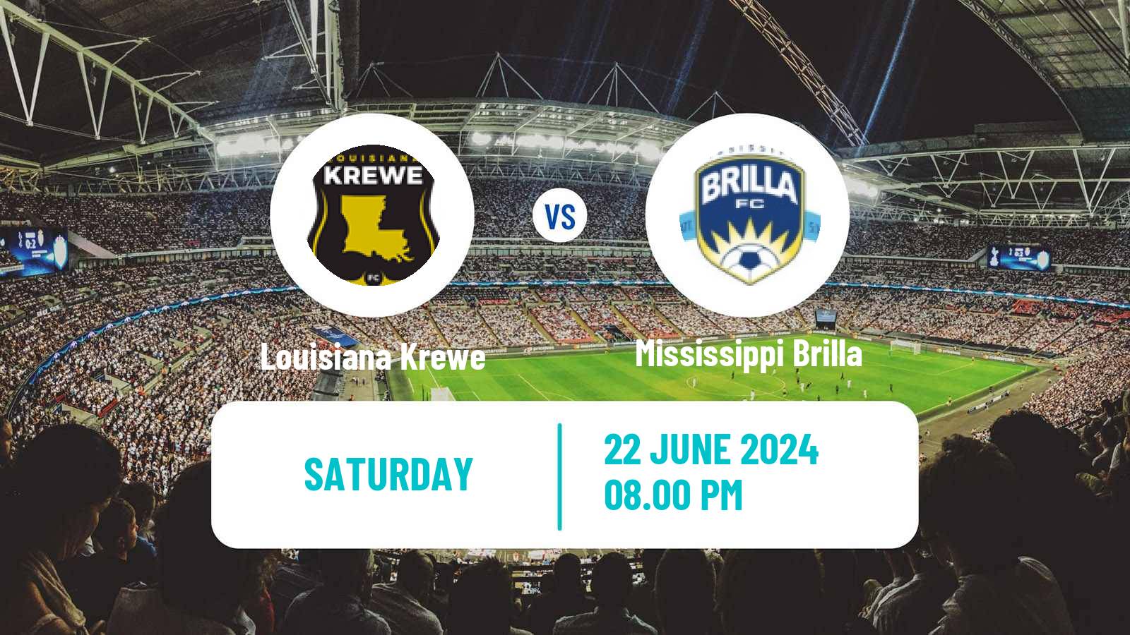 Soccer USL League Two Louisiana Krewe - Mississippi Brilla