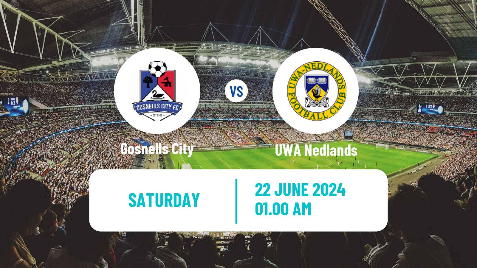 Soccer Australian WA State League Gosnells City - UWA Nedlands