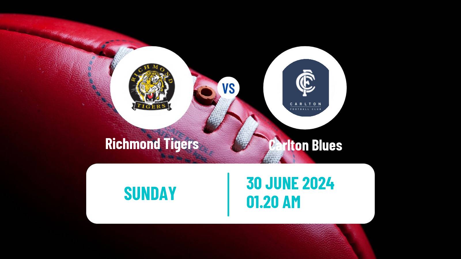 Aussie rules AFL Richmond Tigers - Carlton Blues