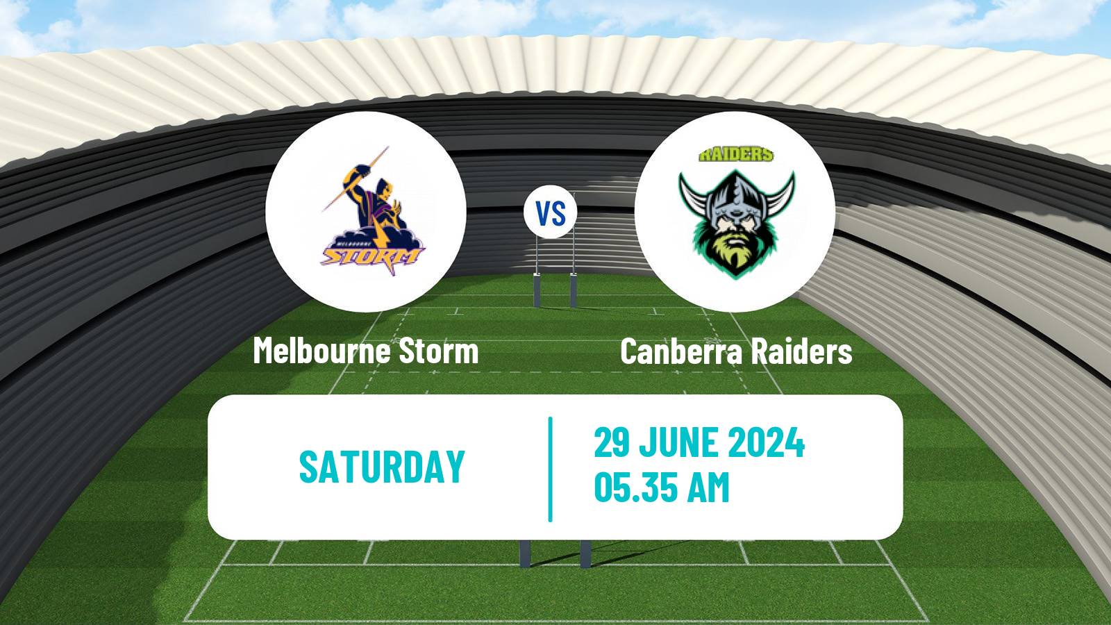 Rugby league Australian NRL Melbourne Storm - Canberra Raiders