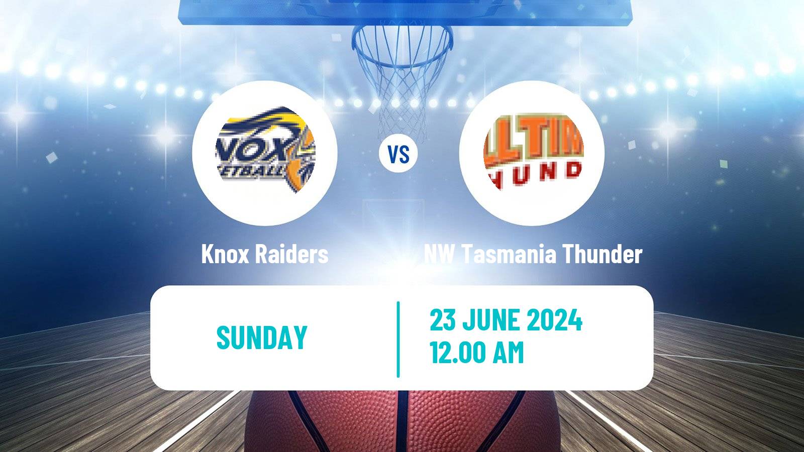 Basketball Australian NBL1 South Knox Raiders - NW Tasmania Thunder