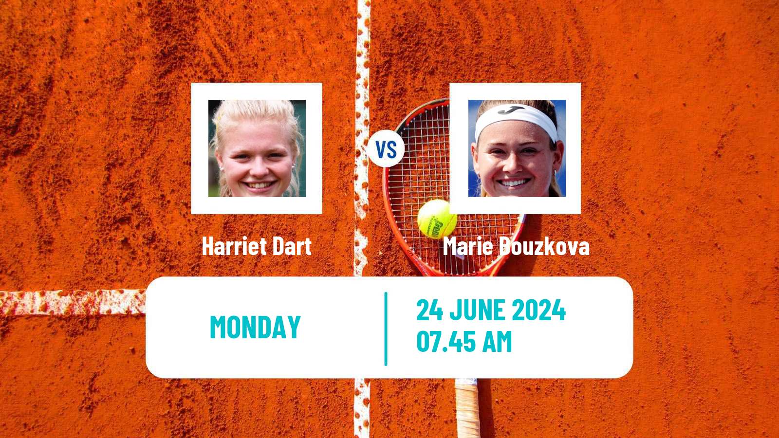 Tennis WTA Eastbourne Harriet Dart - Marie Bouzkova