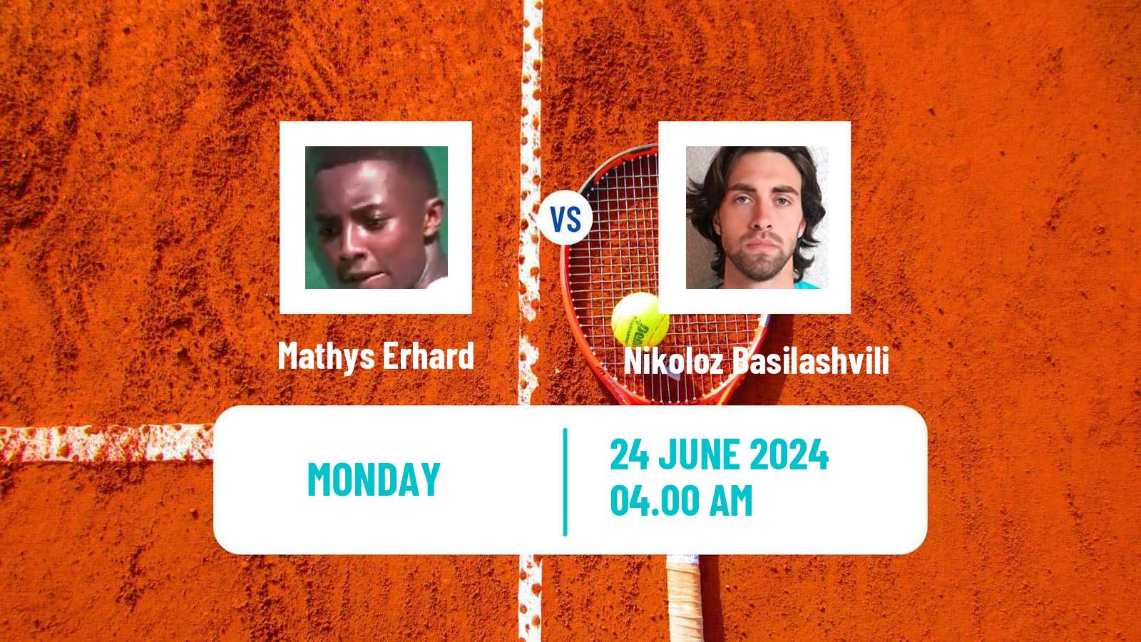 Tennis Milan Challenger Men Mathys Erhard - Nikoloz Basilashvili