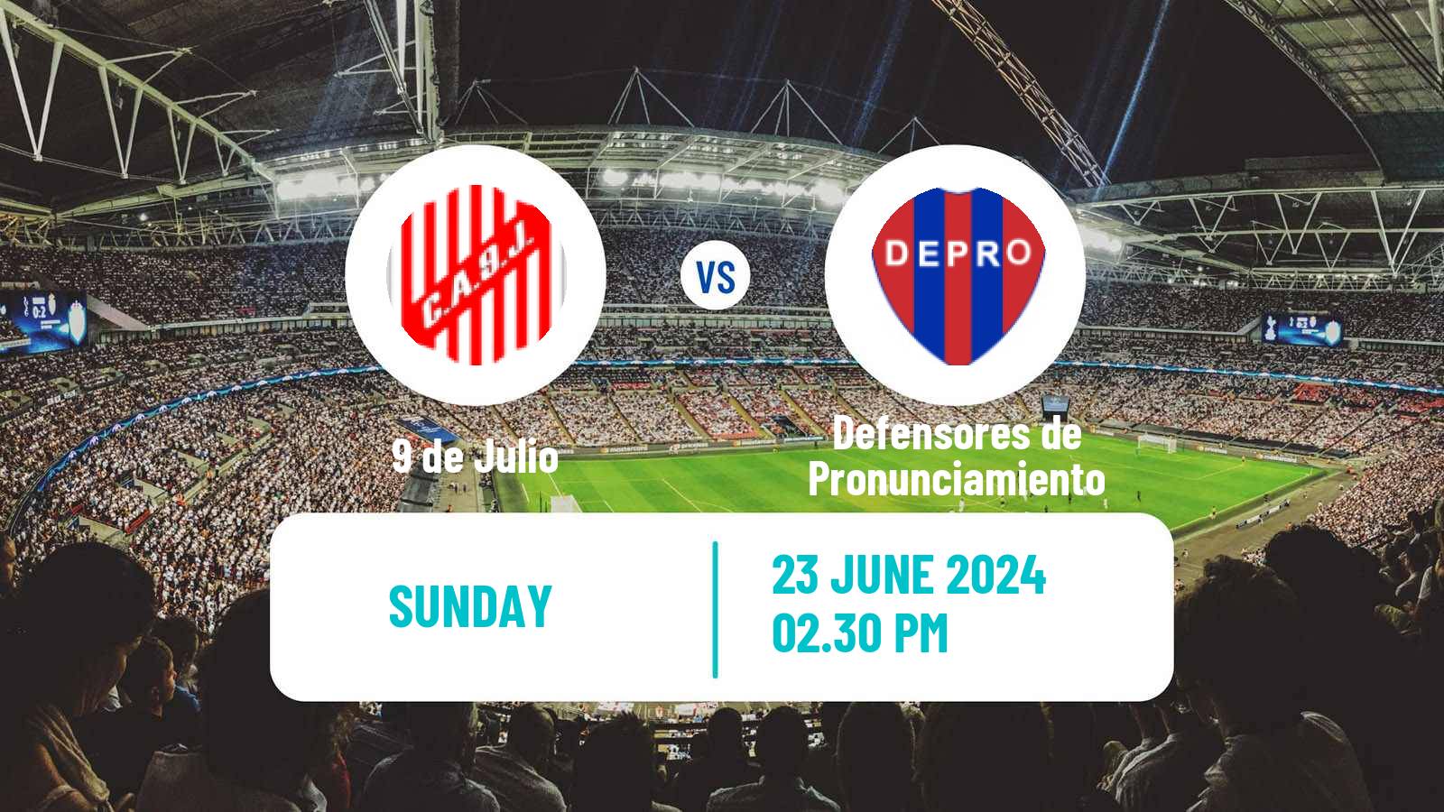 Soccer Argentinian Torneo Federal 9 de Julio - Defensores de Pronunciamiento