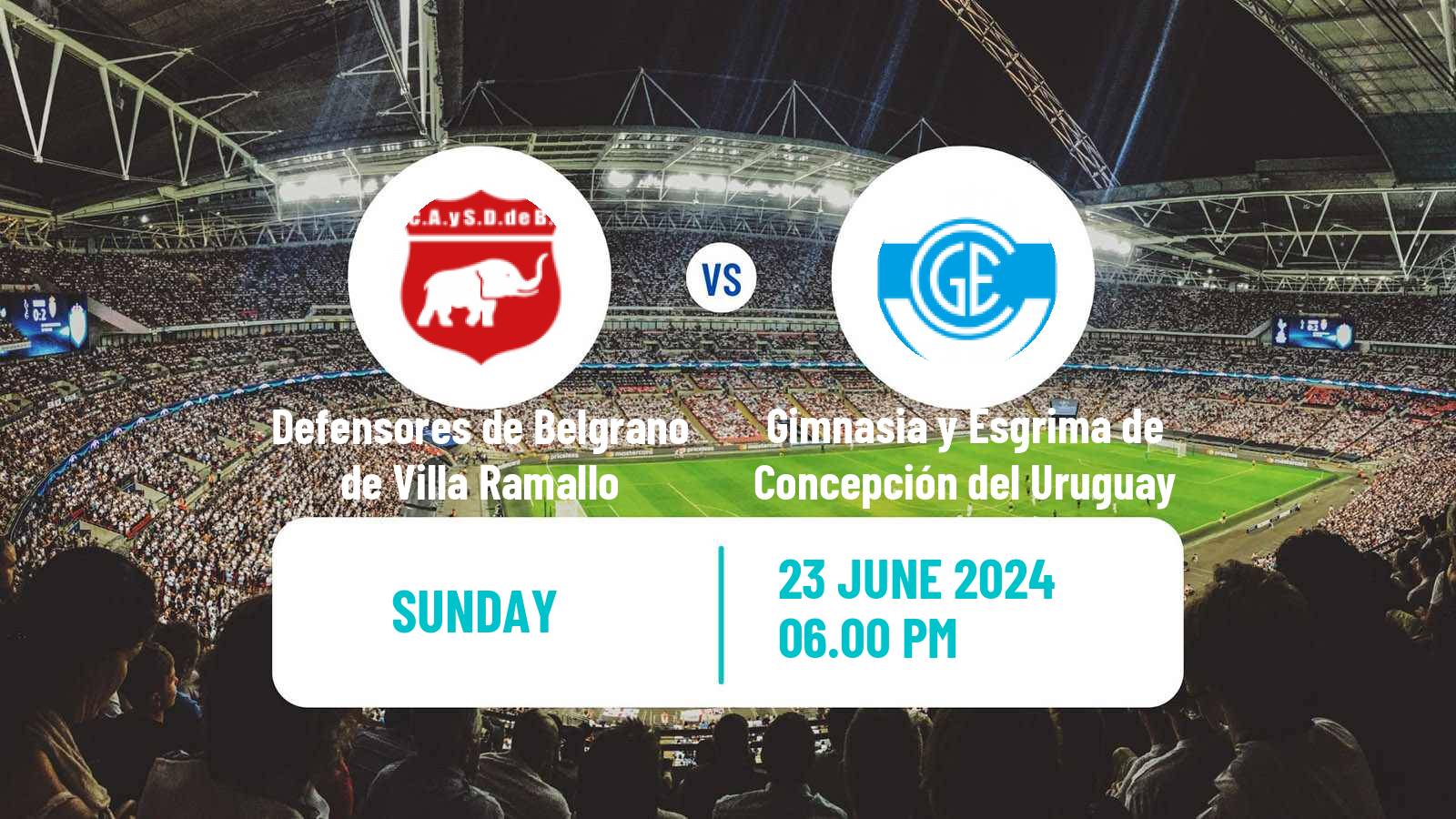 Soccer Argentinian Torneo Federal Defensores de Belgrano de Villa Ramallo - Gimnasia y Esgrima de Concepción del Uruguay