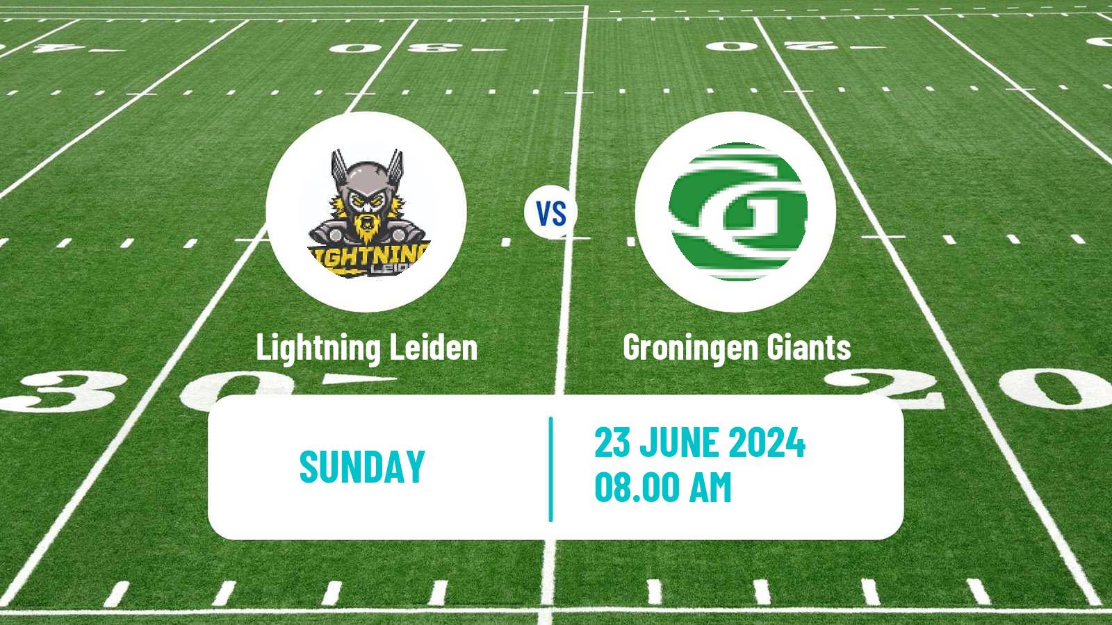 American football Dutch Eredivisie American Football Lightning Leiden - Groningen Giants