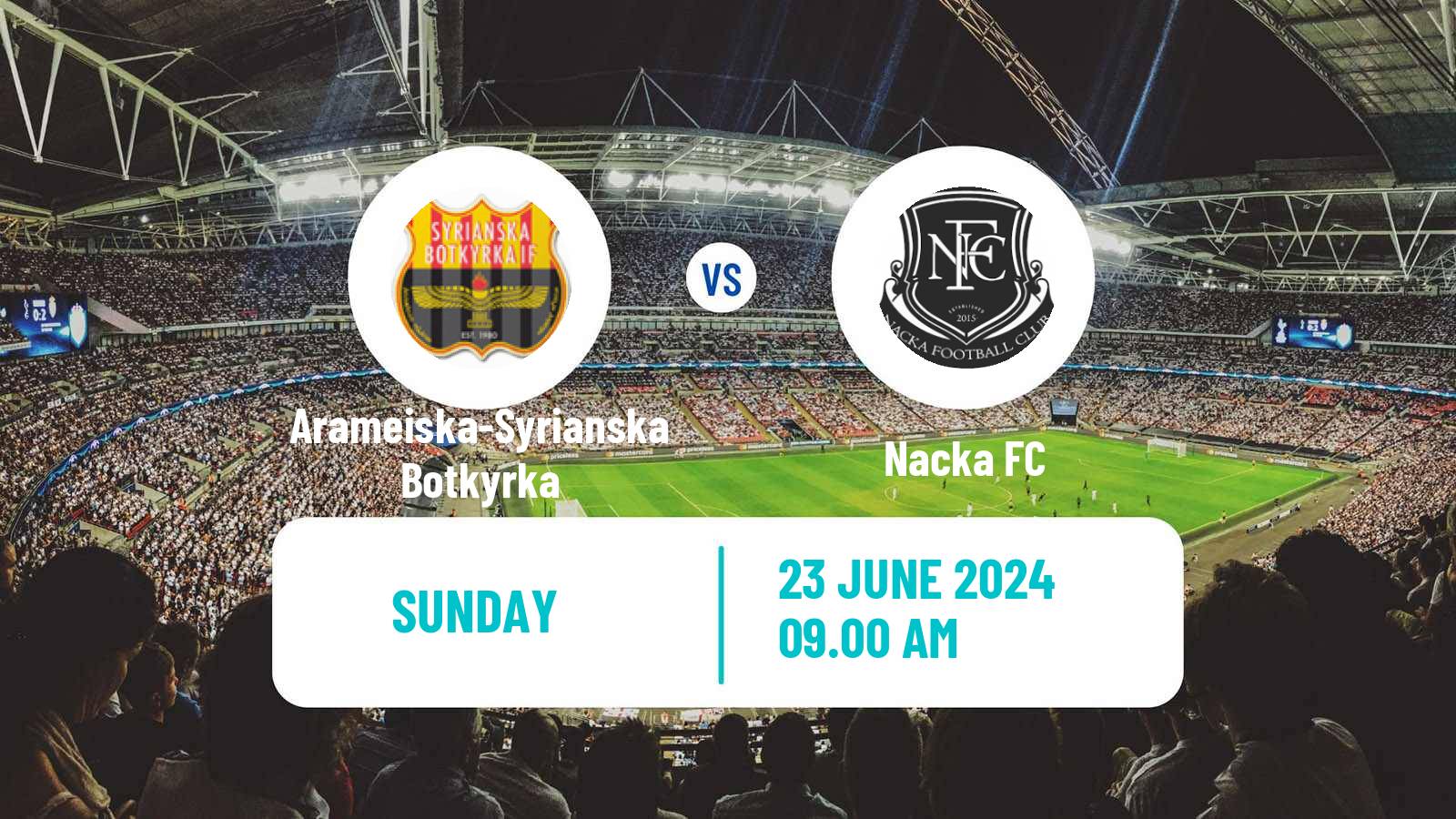 Soccer Swedish Division 2 - Södra Svealand Arameiska-Syrianska Botkyrka - Nacka FC