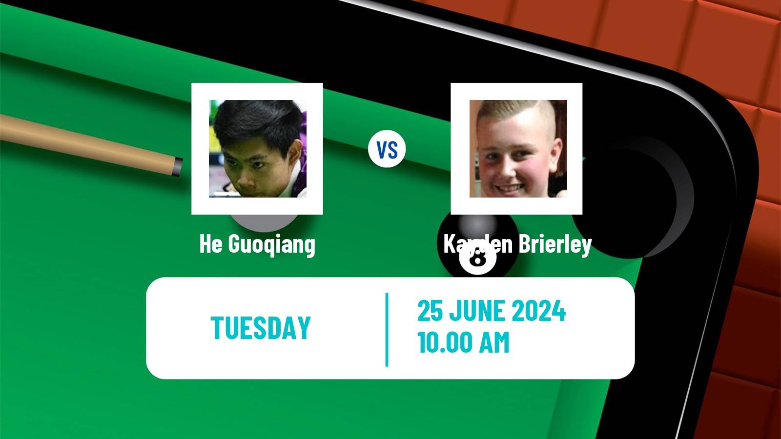 Snooker Championship League He Guoqiang - Kayden Brierley