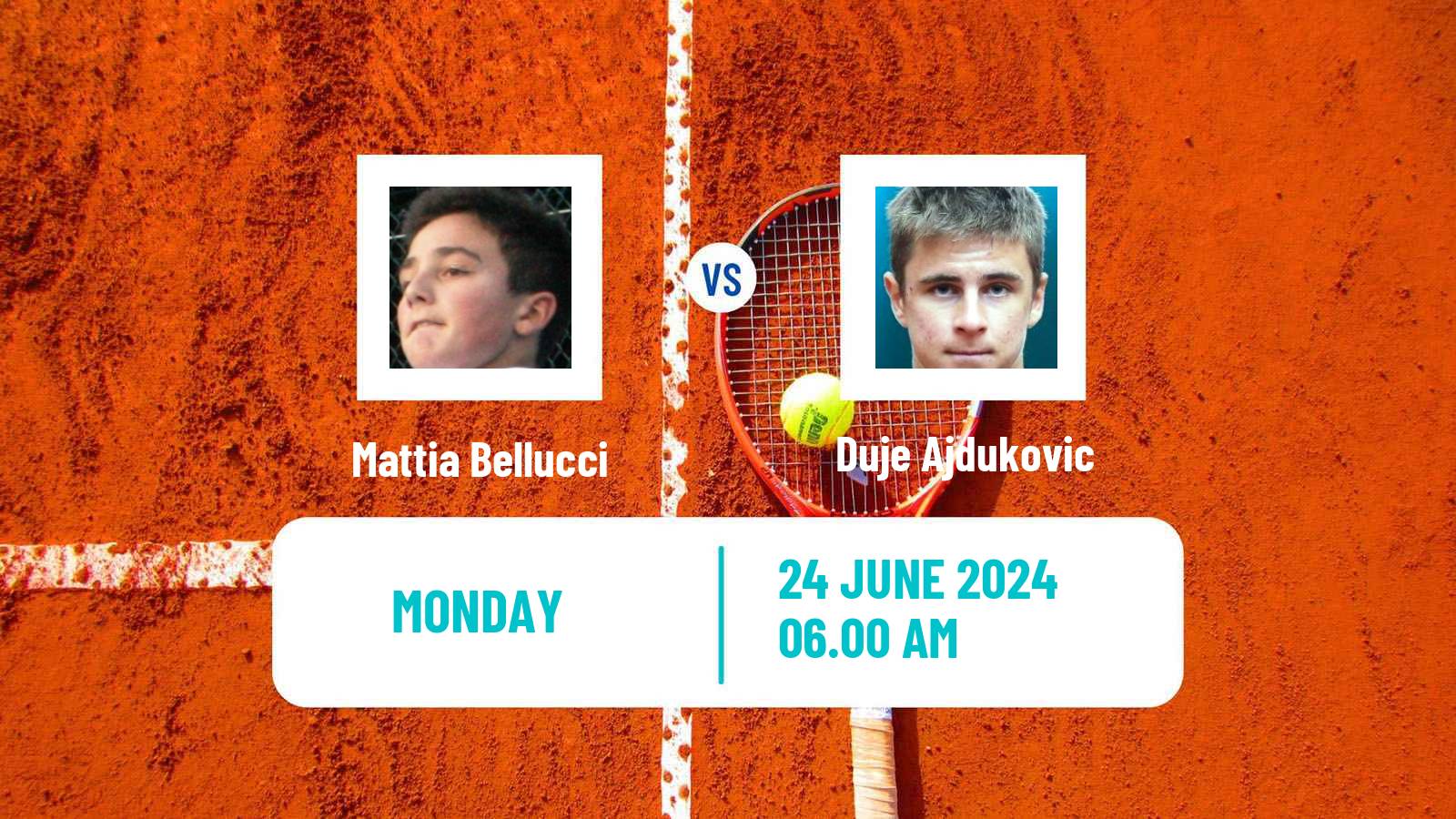 Tennis ATP Wimbledon Mattia Bellucci - Duje Ajdukovic