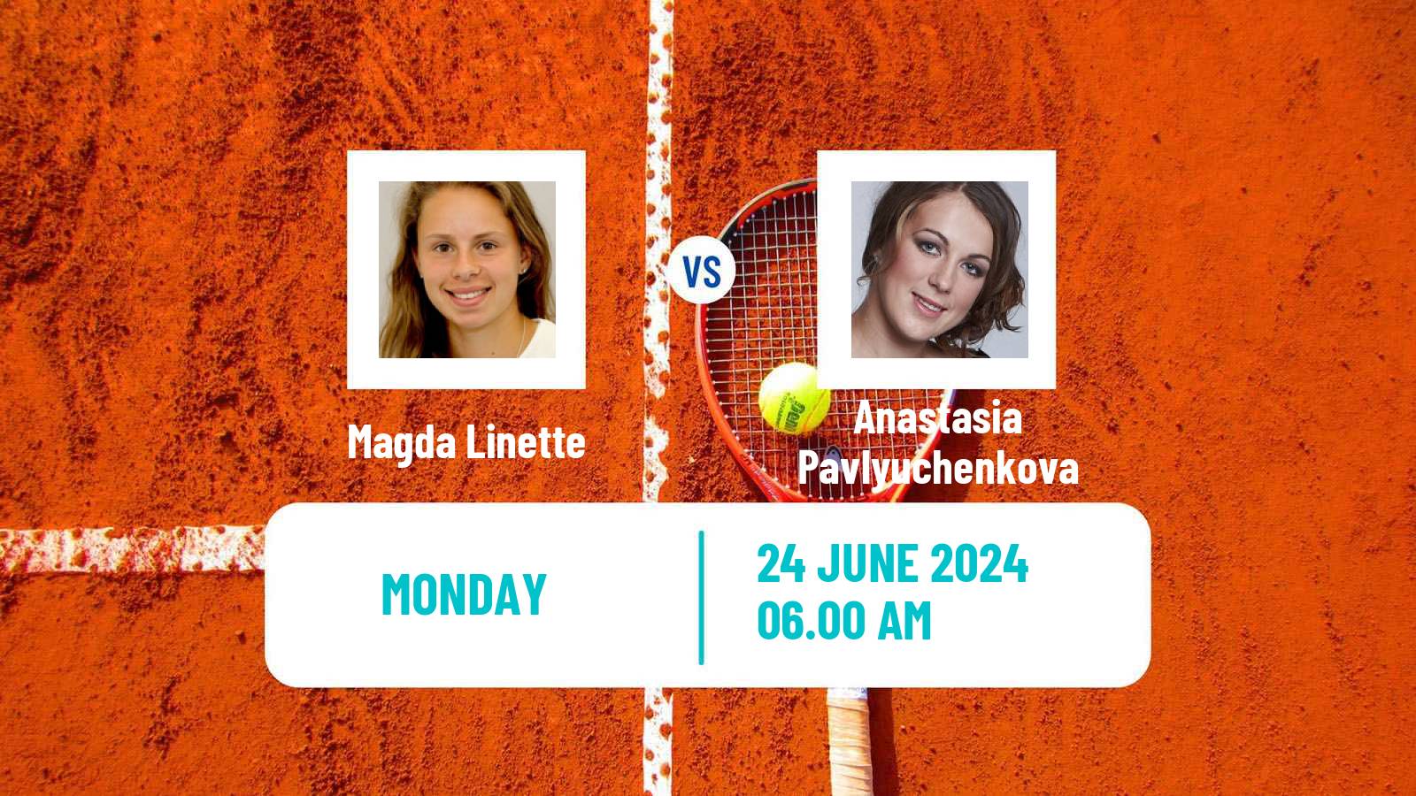 Tennis WTA Eastbourne Magda Linette - Anastasia Pavlyuchenkova