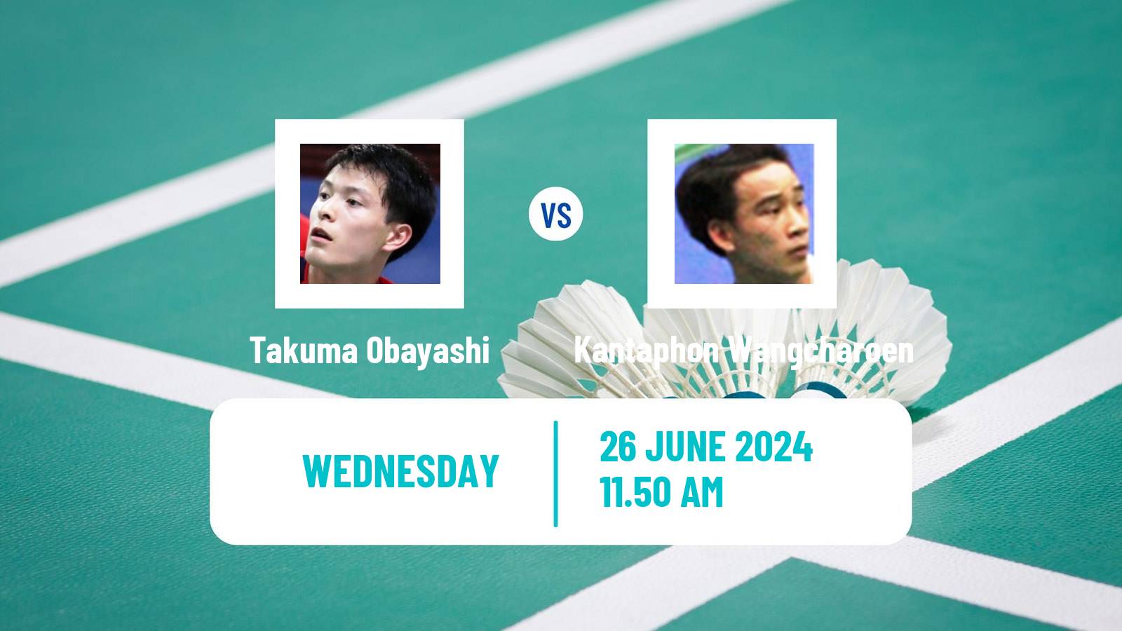 Badminton BWF World Tour Us Open Men Takuma Obayashi - Kantaphon Wangcharoen