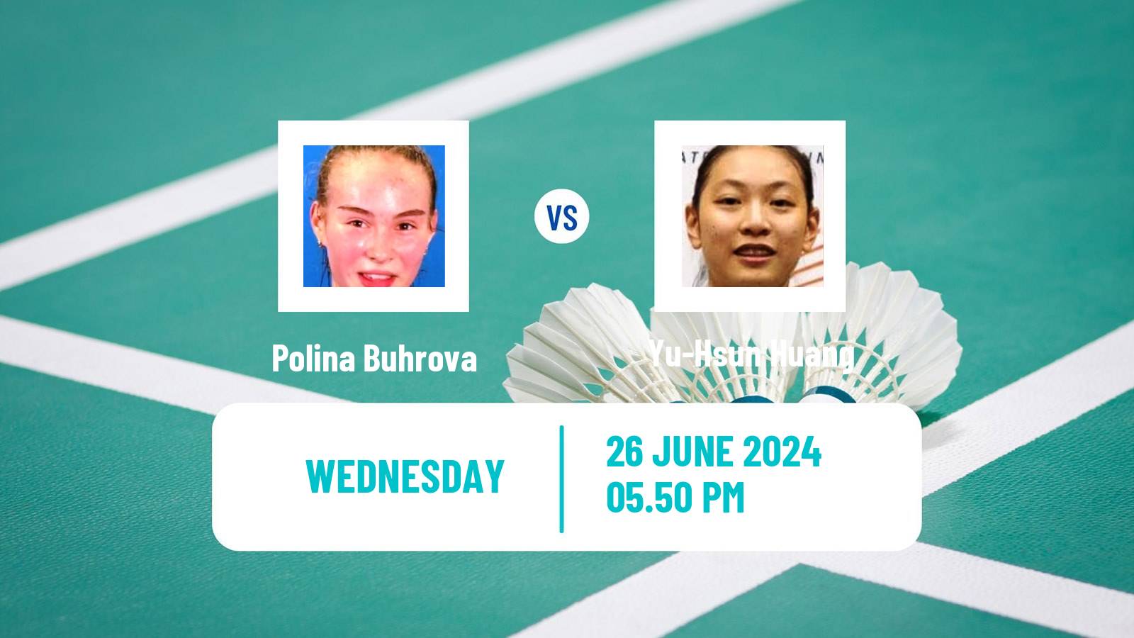 Badminton BWF World Tour Us Open Women Polina Buhrova - Yu-Hsun Huang