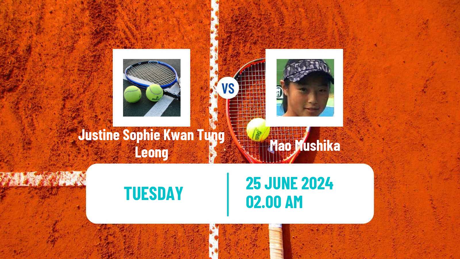 Tennis ITF W15 Hong Kong Women 2024 Justine Sophie Kwan Tung Leong - Mao Mushika