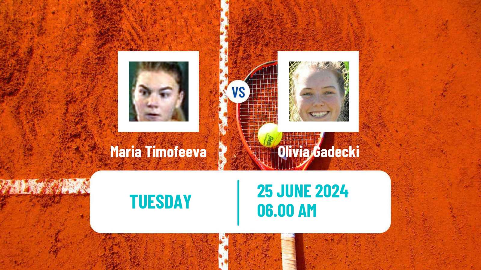Tennis WTA Wimbledon Maria Timofeeva - Olivia Gadecki
