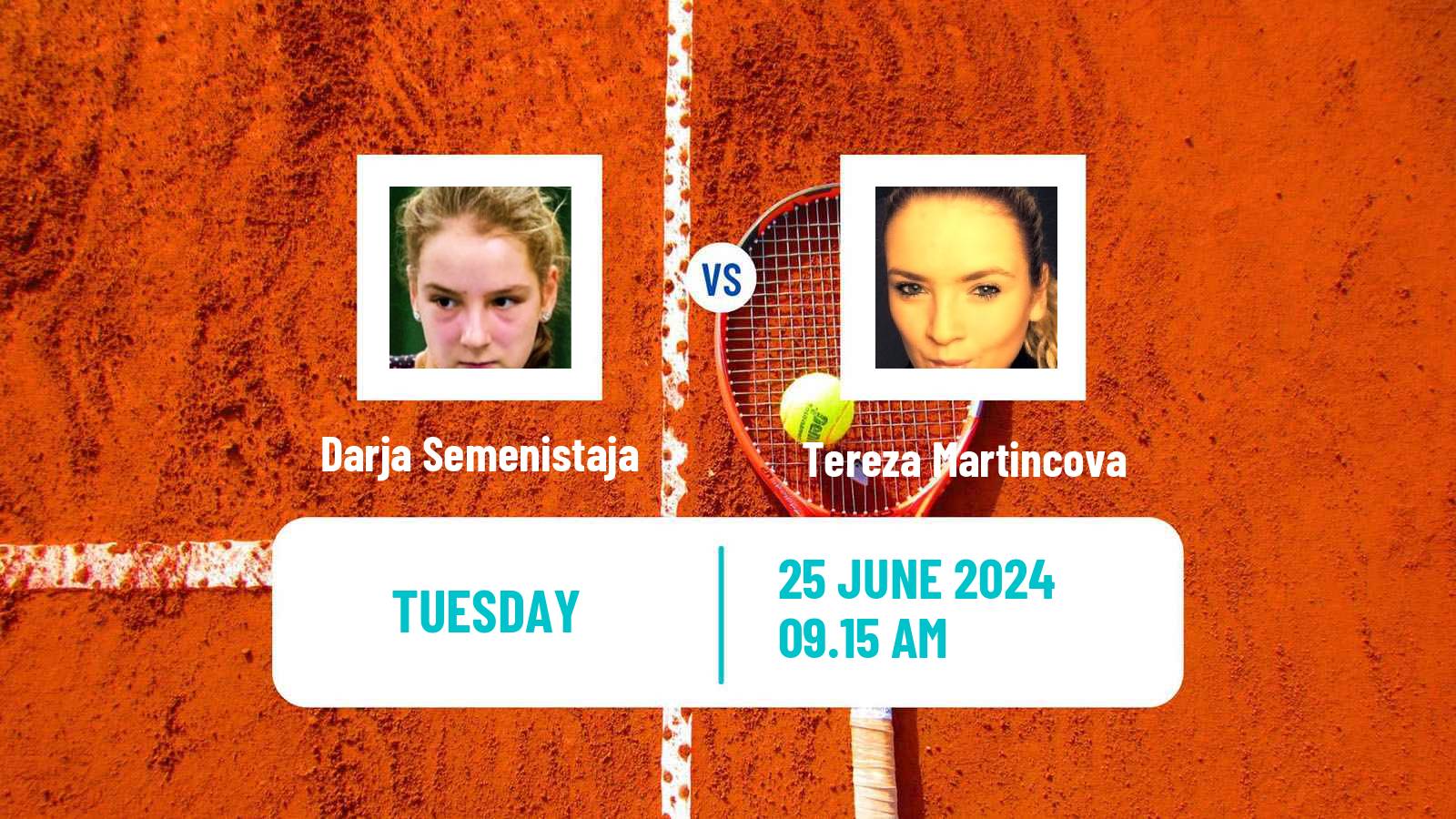 Tennis WTA Wimbledon Darja Semenistaja - Tereza Martincova