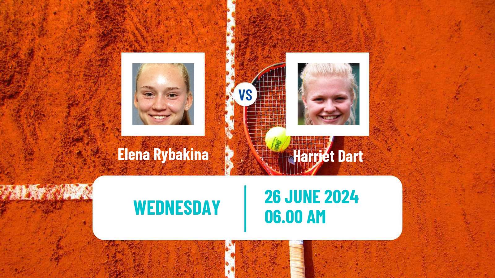 Tennis WTA Eastbourne Elena Rybakina - Harriet Dart