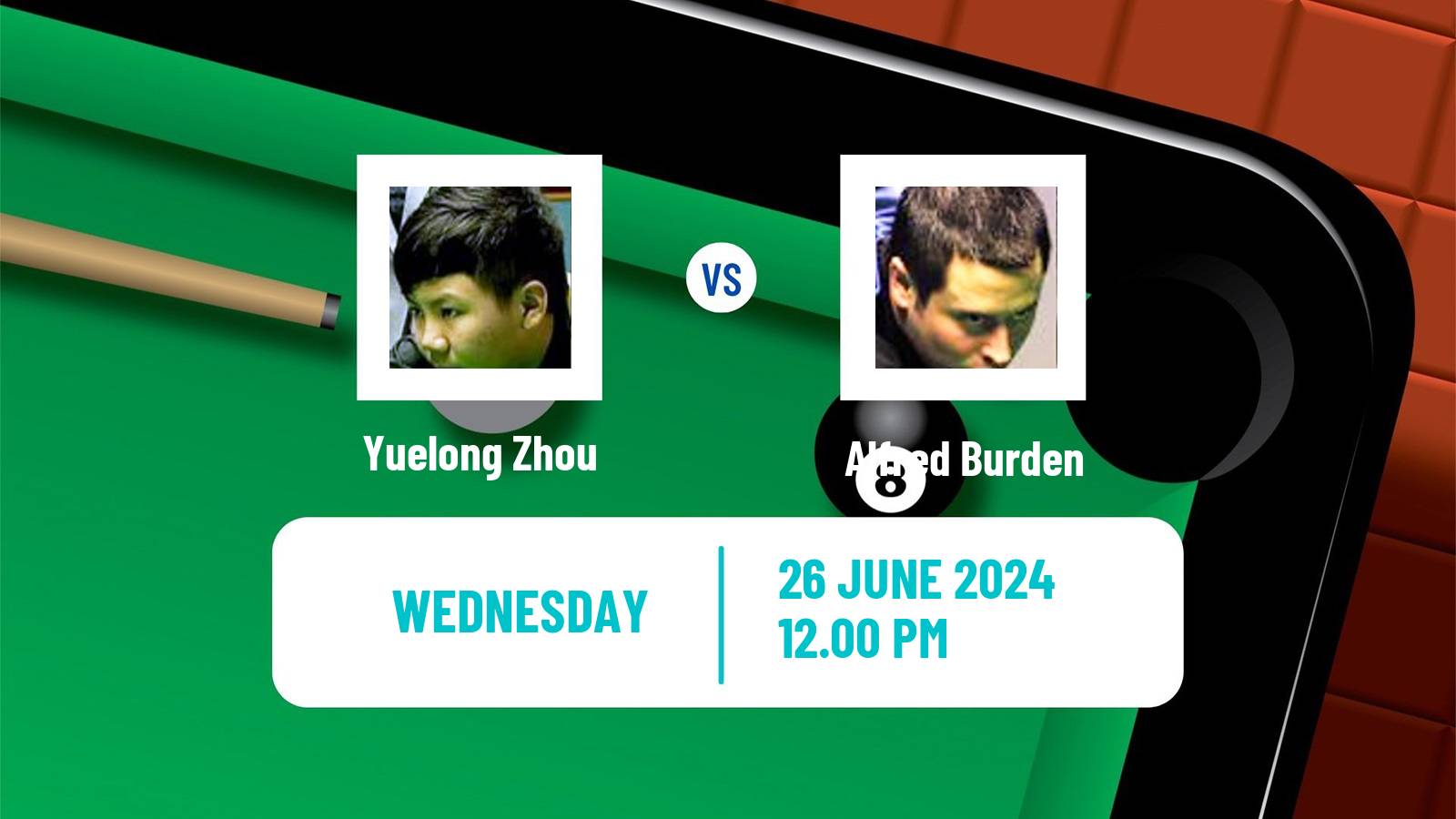 Snooker Championship League Yuelong Zhou - Alfred Burden