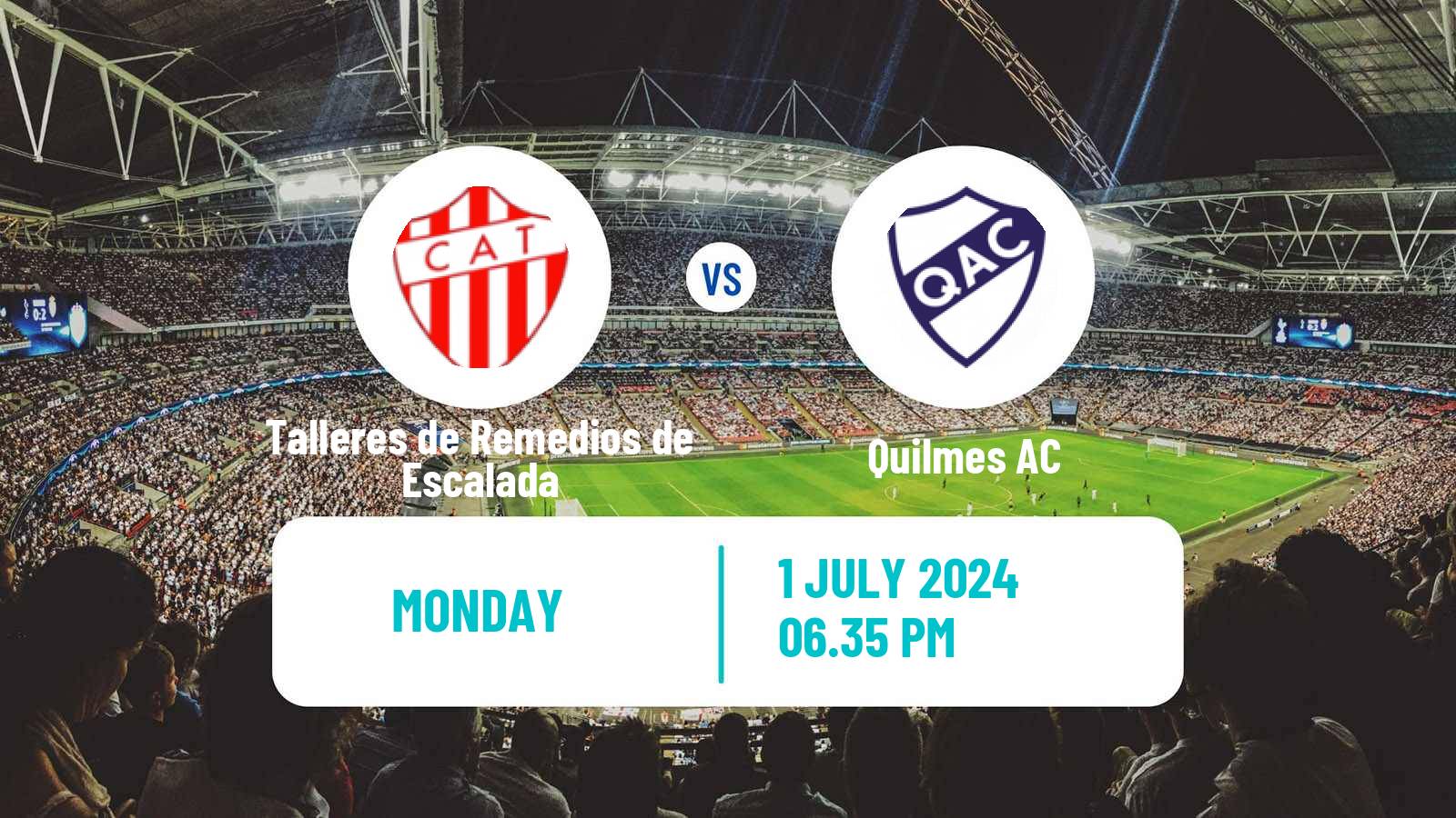 Soccer Argentinian Primera Nacional Talleres de Remedios de Escalada - Quilmes