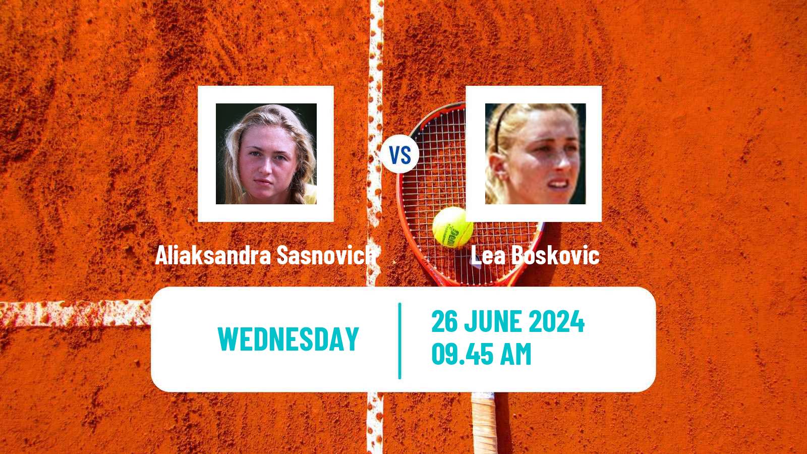 Tennis WTA Wimbledon Aliaksandra Sasnovich - Lea Boskovic