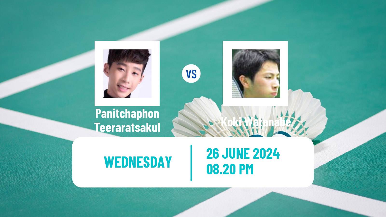 Badminton BWF World Tour Us Open Men Panitchaphon Teeraratsakul - Koki Watanabe