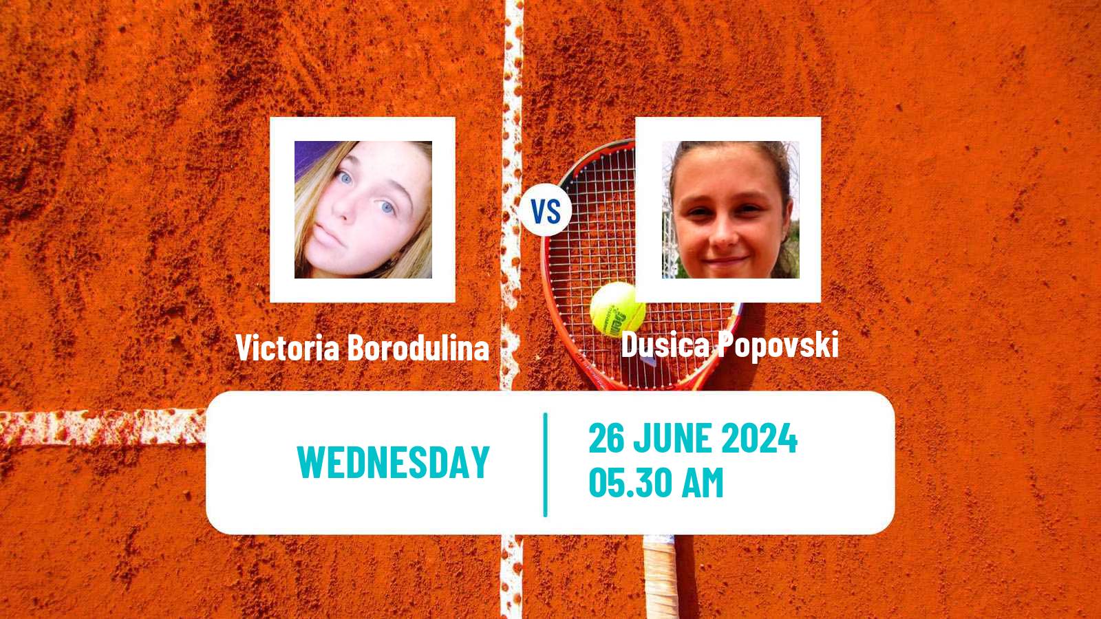 Tennis ITF W15 Kursumlijska Banja 12 Women Victoria Borodulina - Dusica Popovski