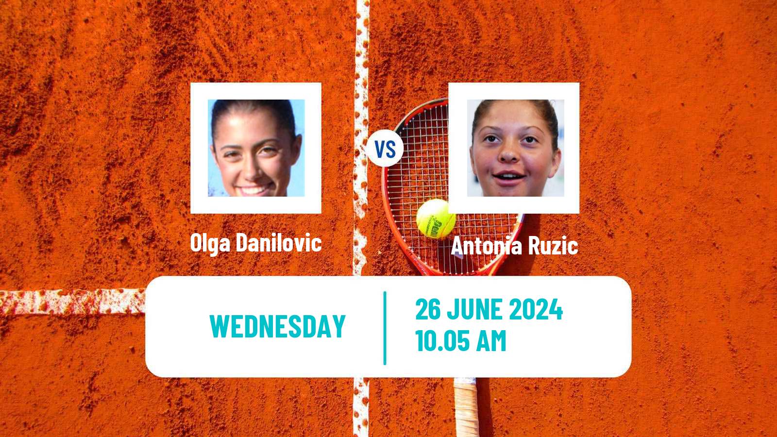 Tennis WTA Wimbledon Olga Danilovic - Antonia Ruzic