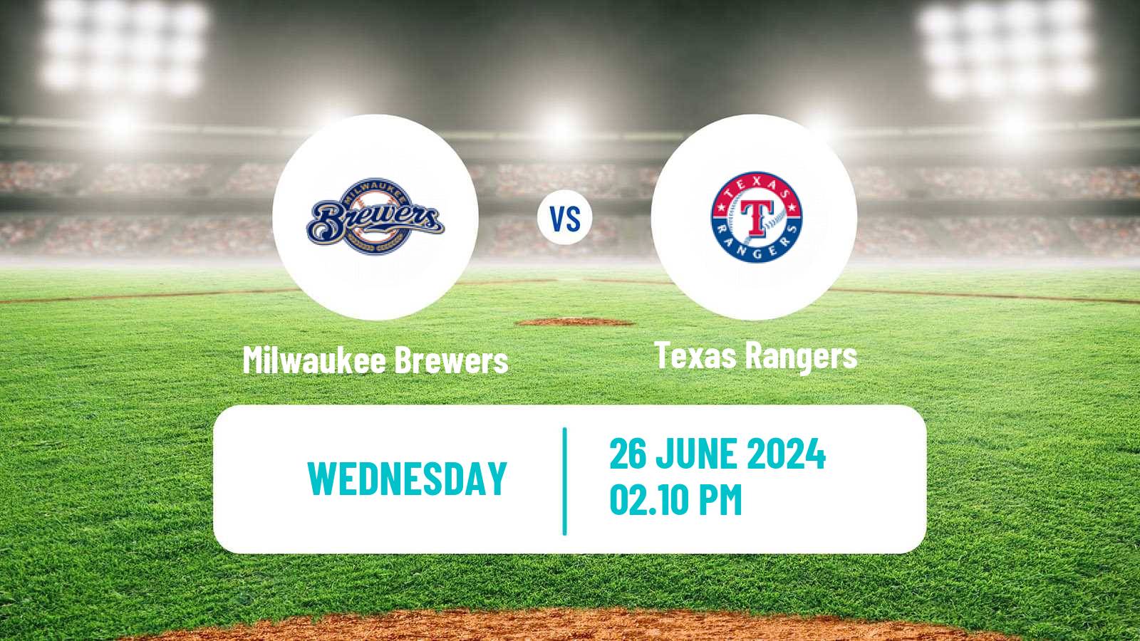 Baseball MLB Milwaukee Brewers - Texas Rangers