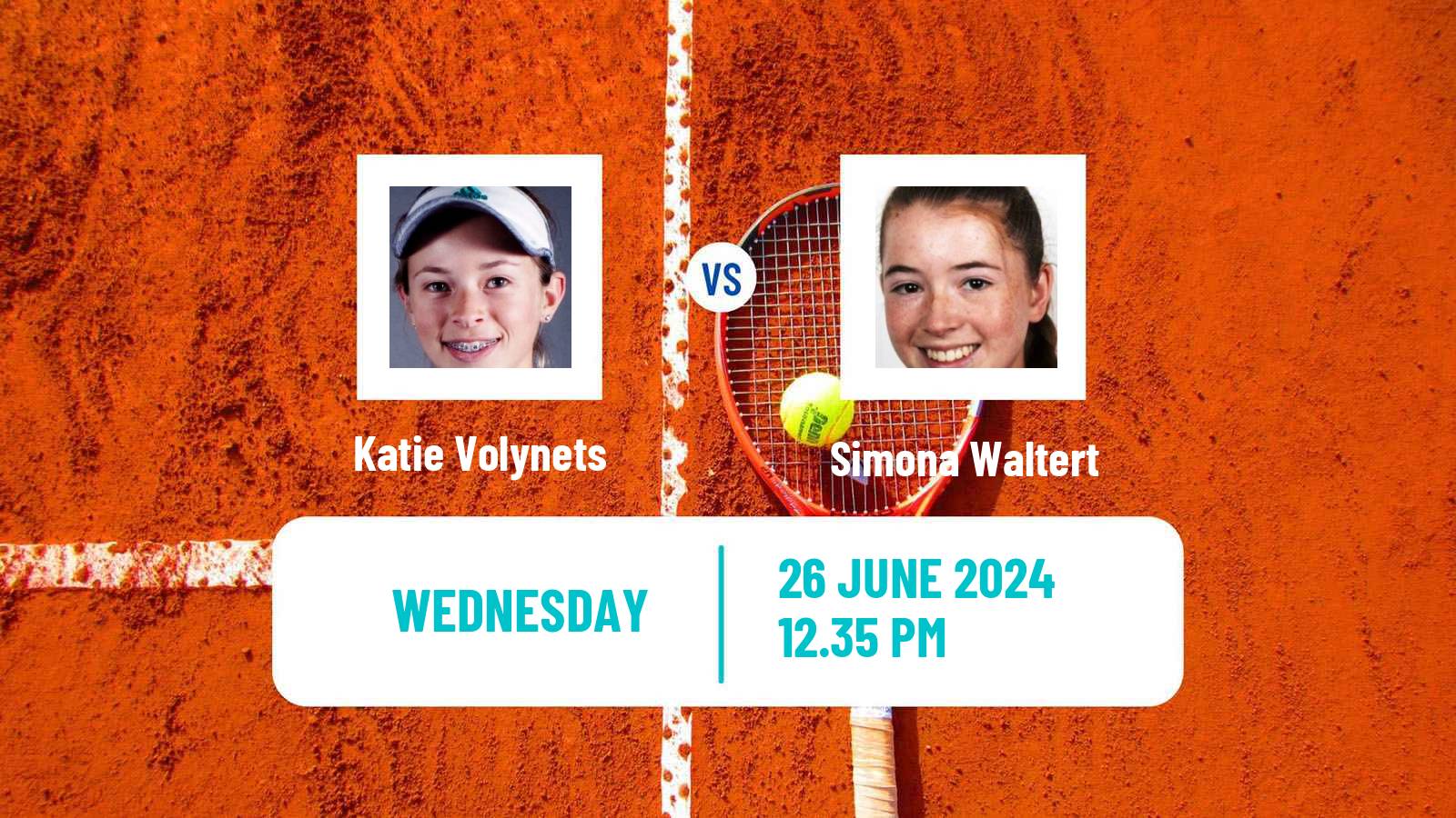 Tennis WTA Wimbledon Katie Volynets - Simona Waltert