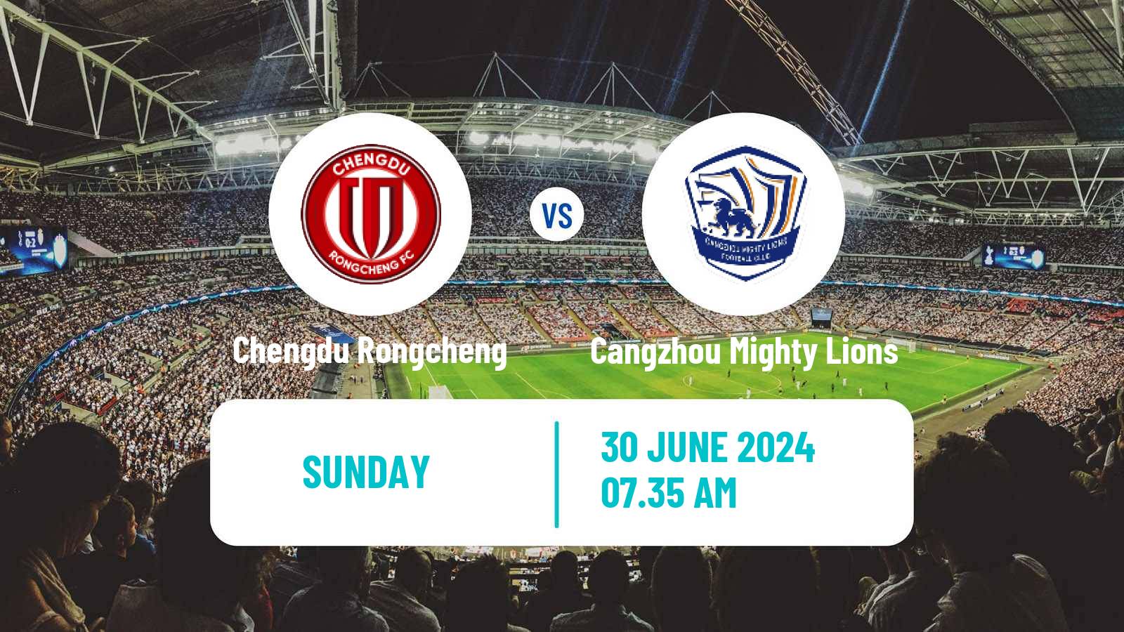 Soccer Chinese Super League Chengdu Rongcheng - Cangzhou Mighty Lions