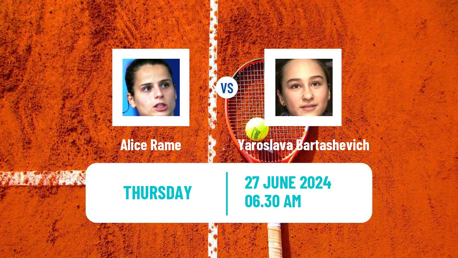 Tennis ITF W35 Perigueux Women Alice Rame - Yaroslava Bartashevich
