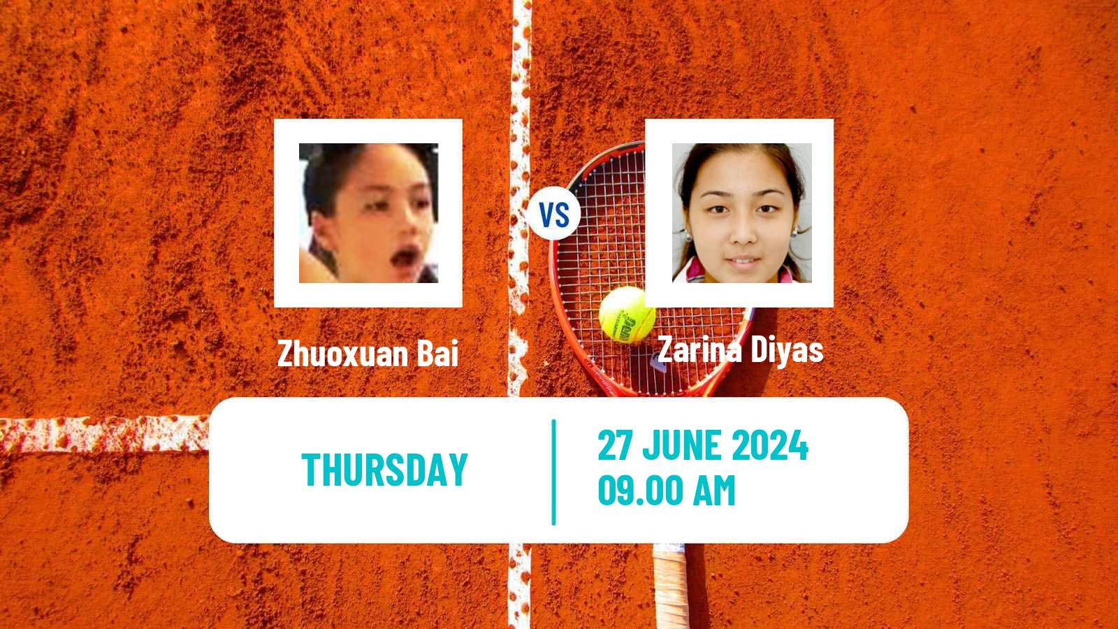 Tennis WTA Wimbledon Zhuoxuan Bai - Zarina Diyas