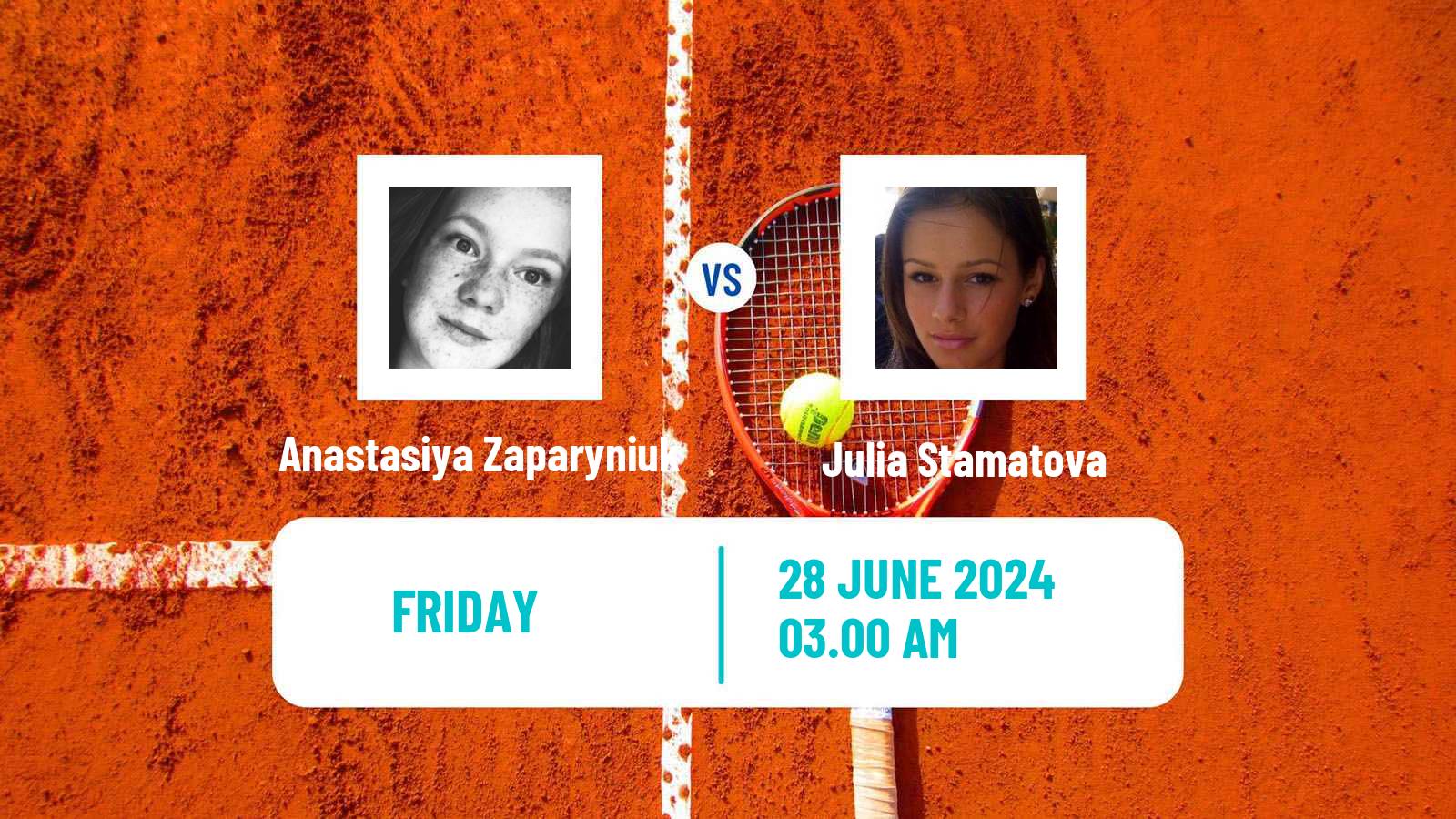 Tennis ITF W15 Kursumlijska Banja 9 Women Anastasiya Zaparyniuk - Julia Stamatova