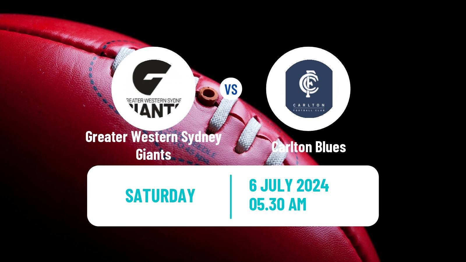 Aussie rules AFL Greater Western Sydney Giants - Carlton Blues