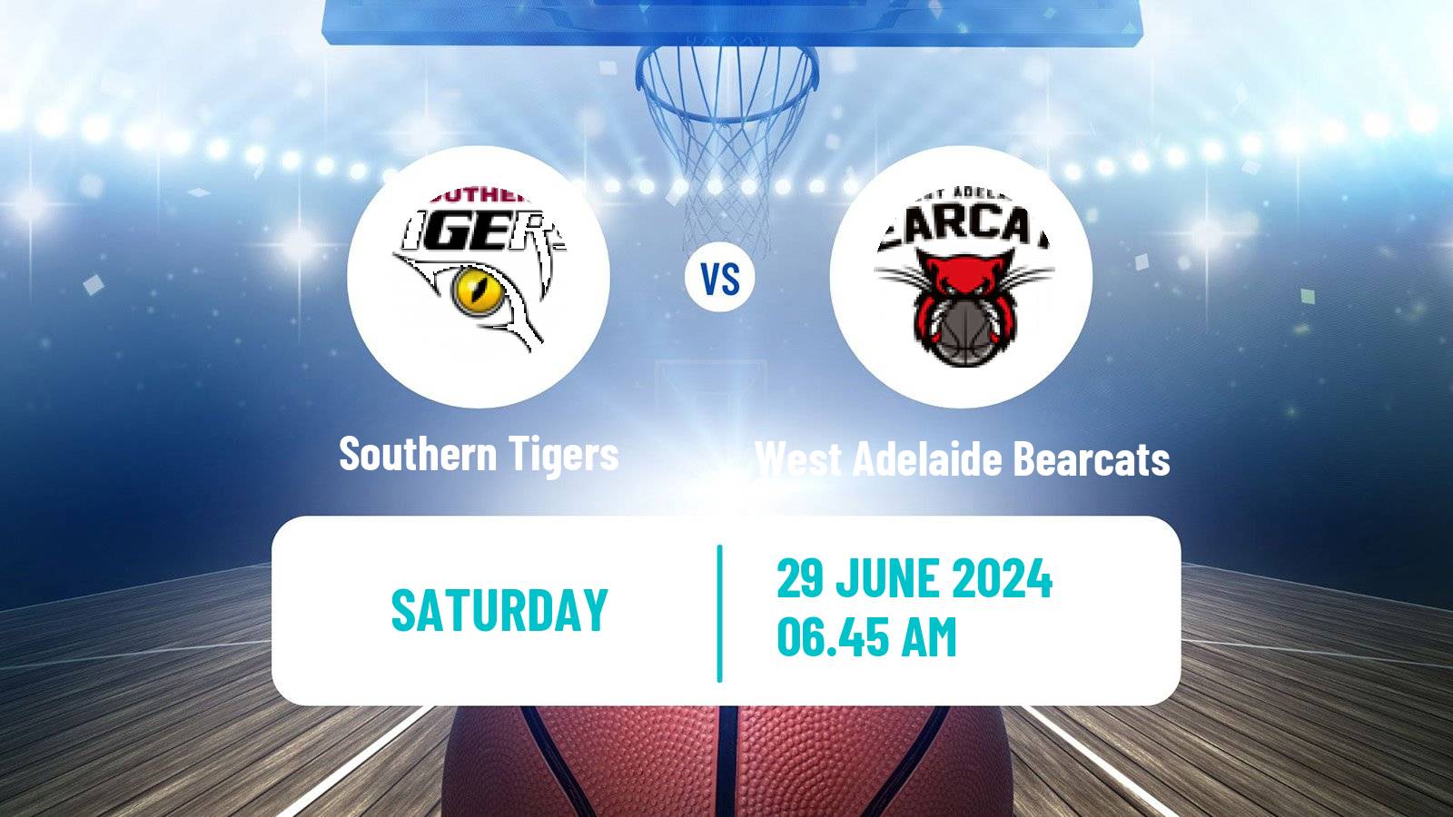 Basketball Australian NBL1 Central Southern Tigers - West Adelaide Bearcats