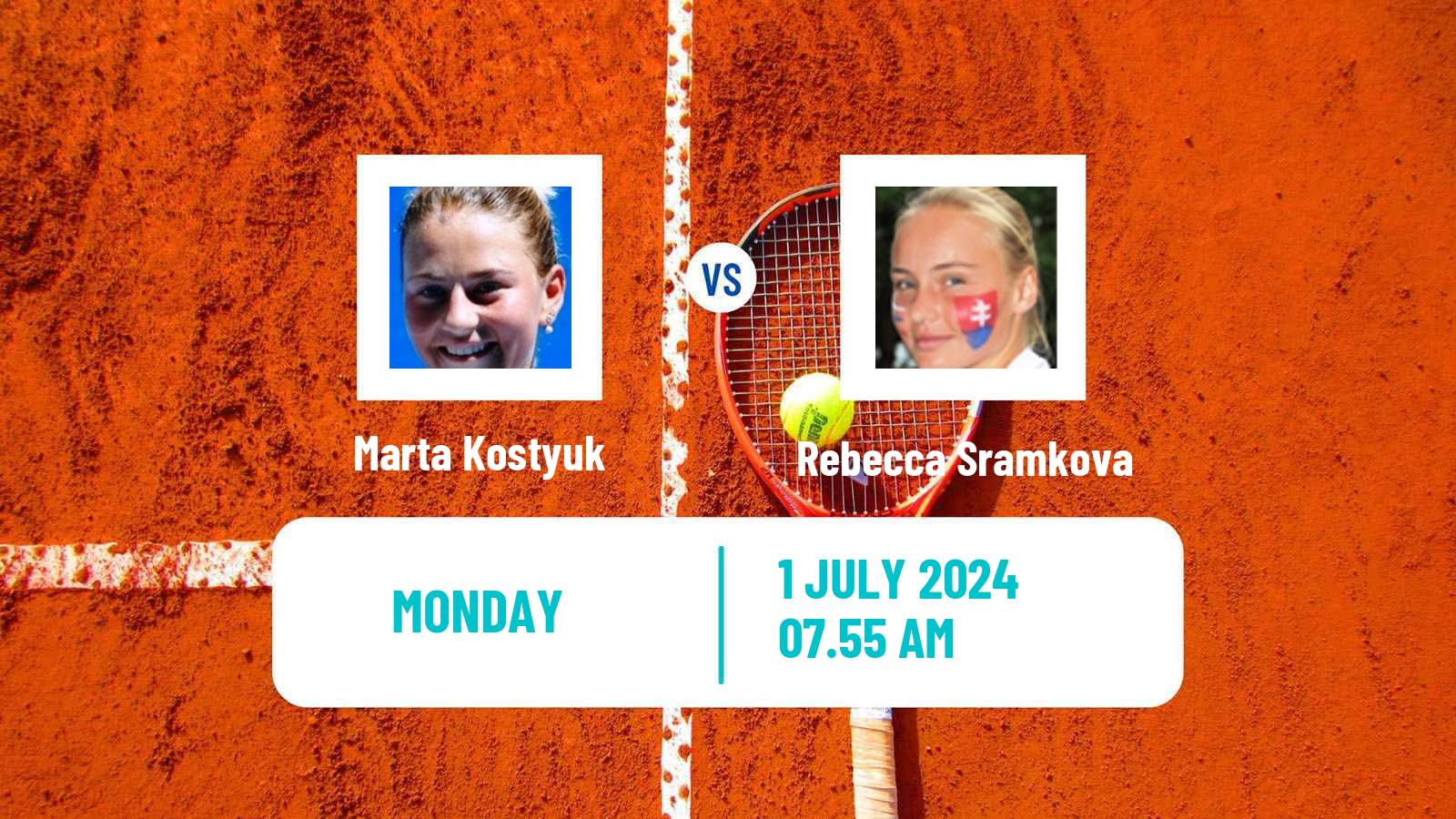 Tennis WTA Wimbledon Marta Kostyuk - Rebecca Sramkova