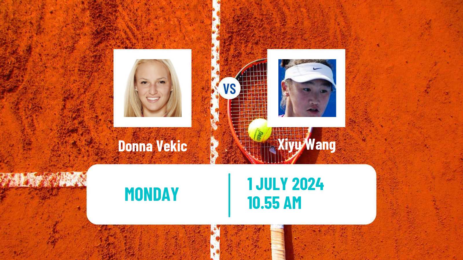 Tennis WTA Wimbledon Donna Vekic - Xiyu Wang