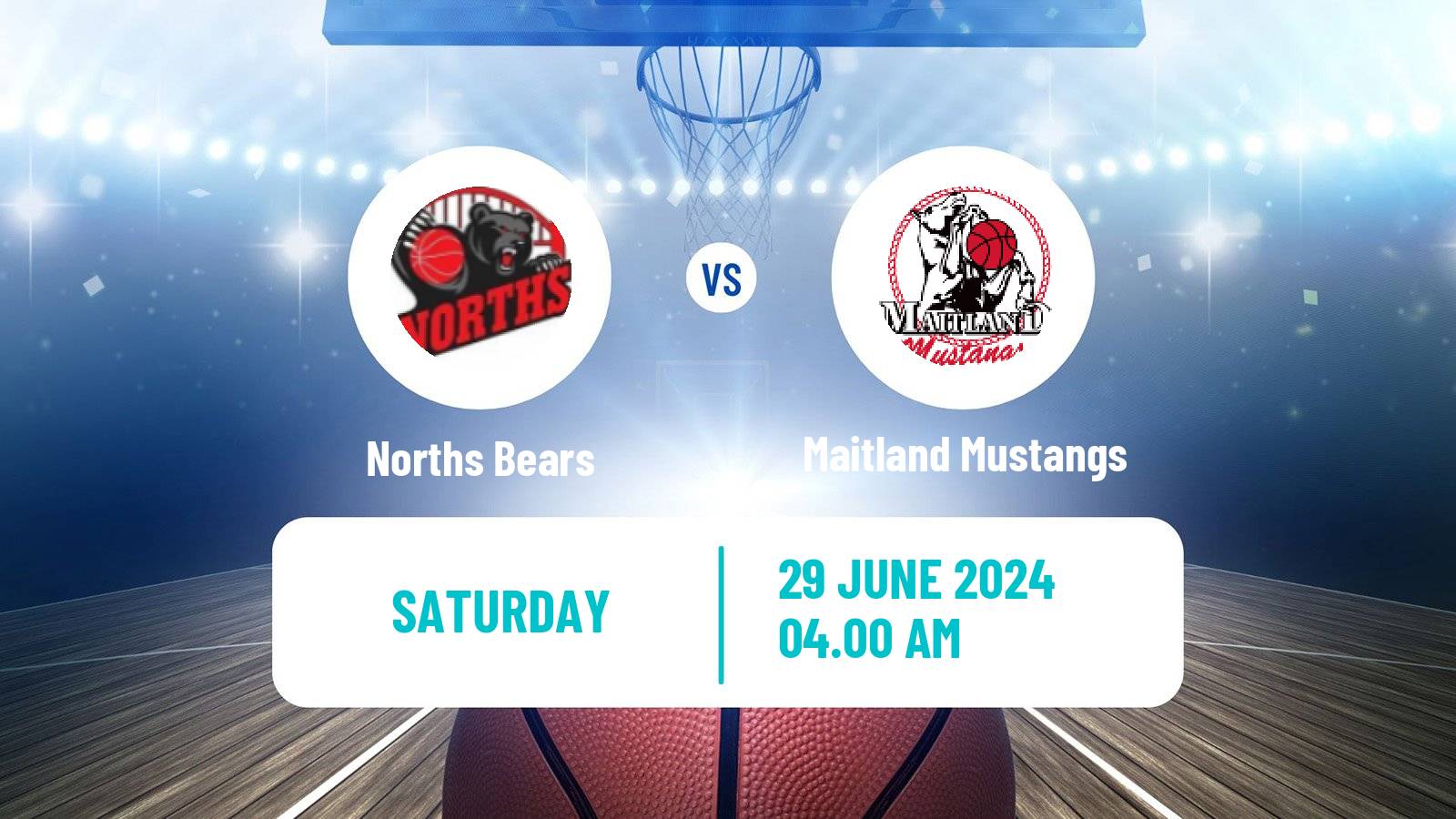 Basketball Australian NBL1 East Norths Bears - Maitland Mustangs